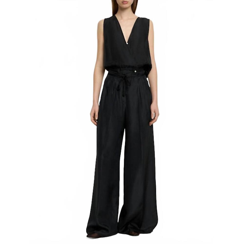 NEW FORTE FORTE habotai silk crossed top in black